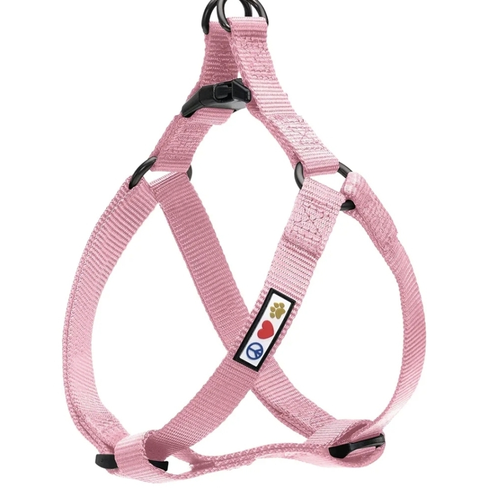 Pawtitas Solid Pink Step in Dog Harness or Vest Harness Dog Training Medium